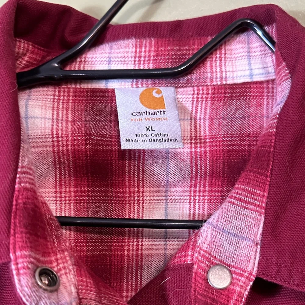 Carhartt women’s Red Button-Up chore coat XL - Picture 2 of 5